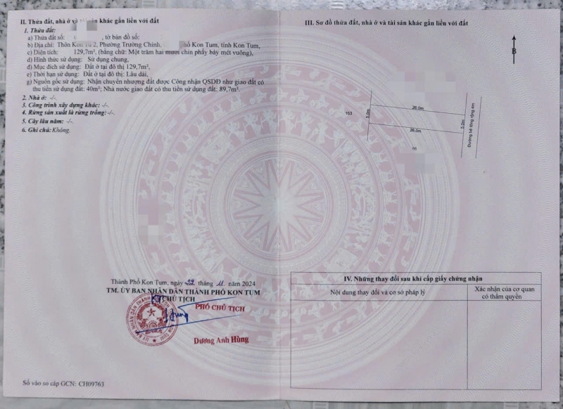 Bán nhà thôn Kon Tu 2, P. Trường Chinh, Tp. Kon Tum