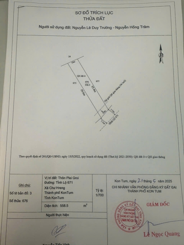 Bán đất đường Đặng Tiến Đông, Xã Chư Hreng, TP. Kon Tum